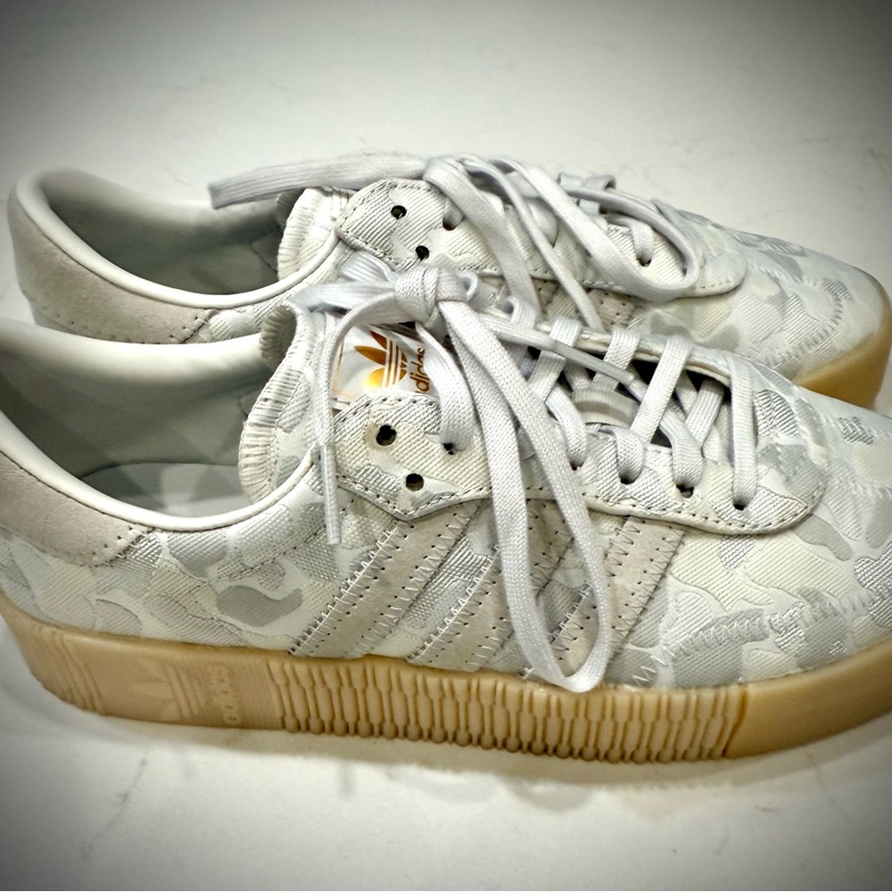NWOT – Adidas Sambrose White Camo Platform Shoes – Size 8 - Picture 7 of 12
